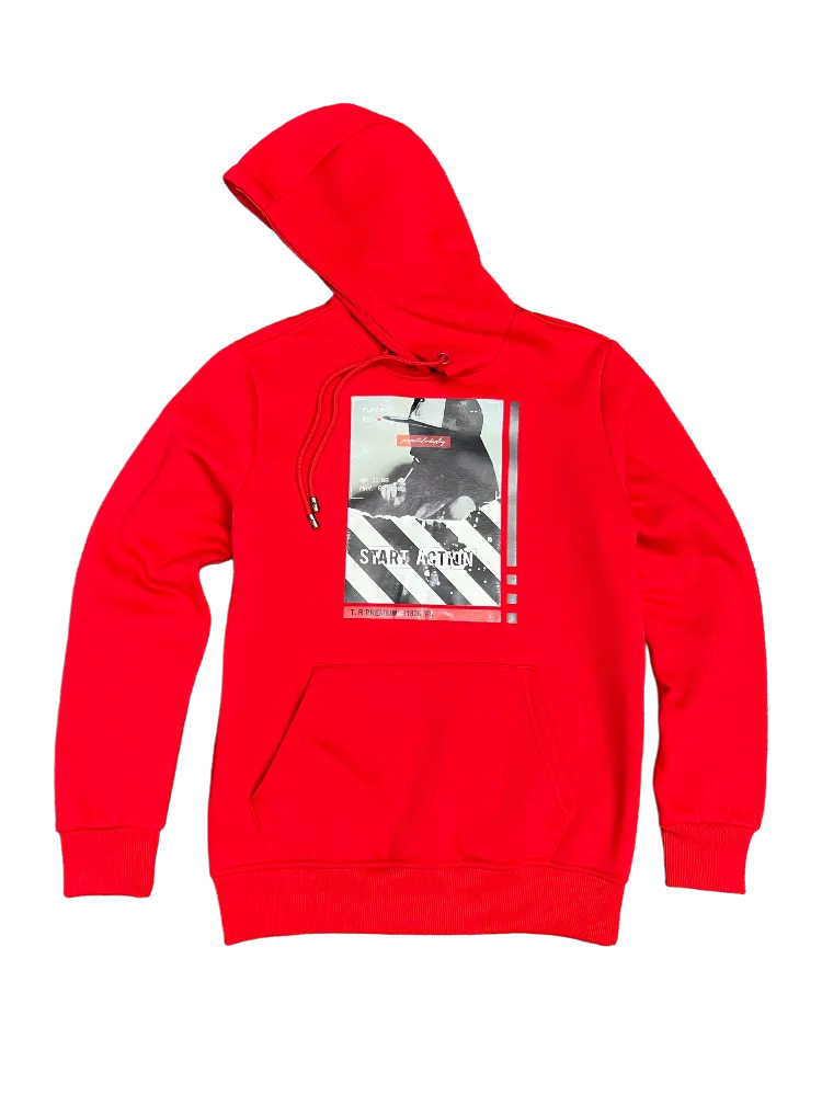 Tailored Recreation Red Men's Graphic Hoodies Regular-Fit