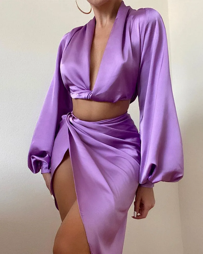 TastyHottie - Sexy Ladies Deep V-neck Plunge Ruched Tight Waist Party Dress