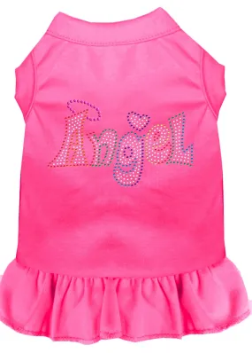 Technicolor Angel Rhinestone Pet Dress Bright Pink Med (12)