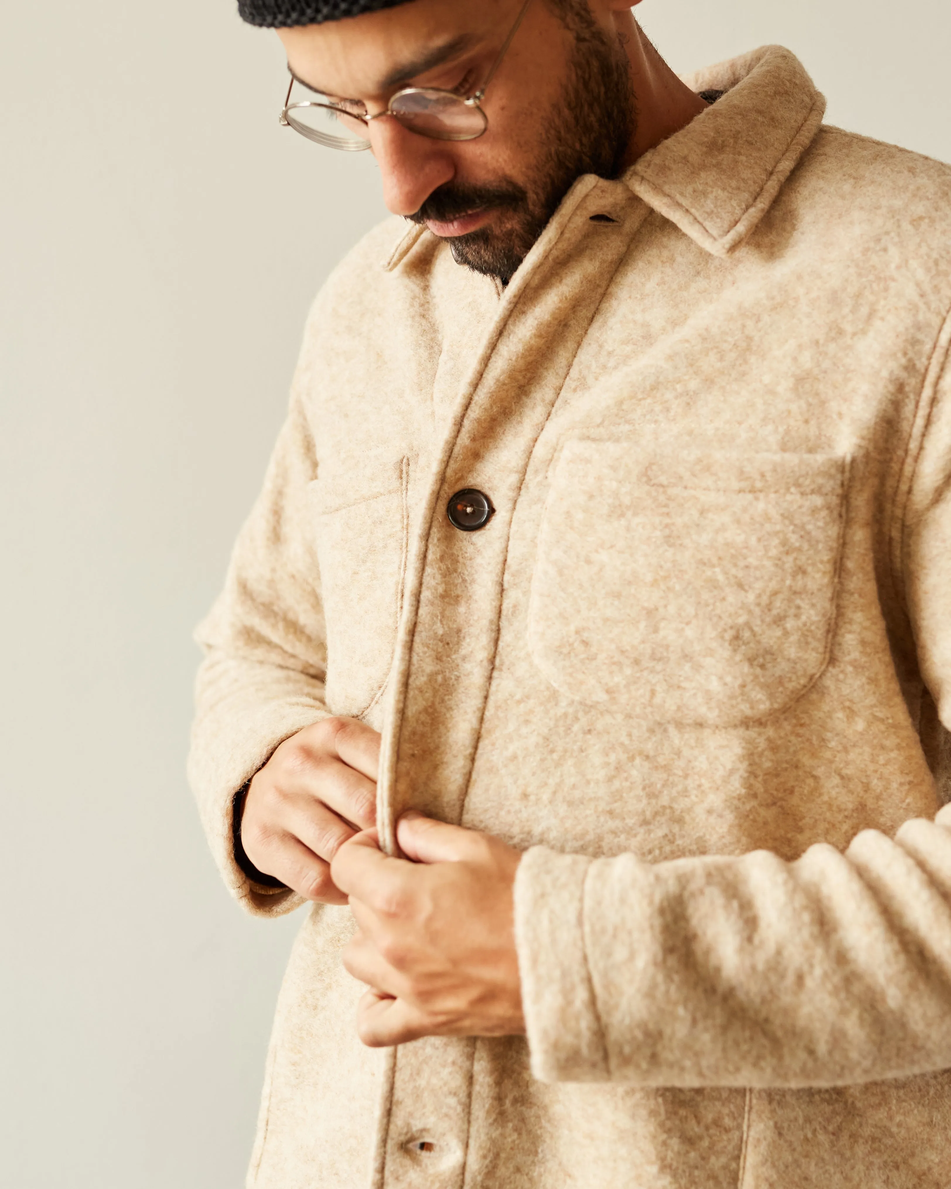 Universal Works Wool Lumber Jacket, Stone