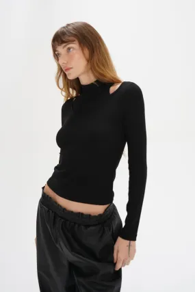 Vivian Ribbed Top - Black