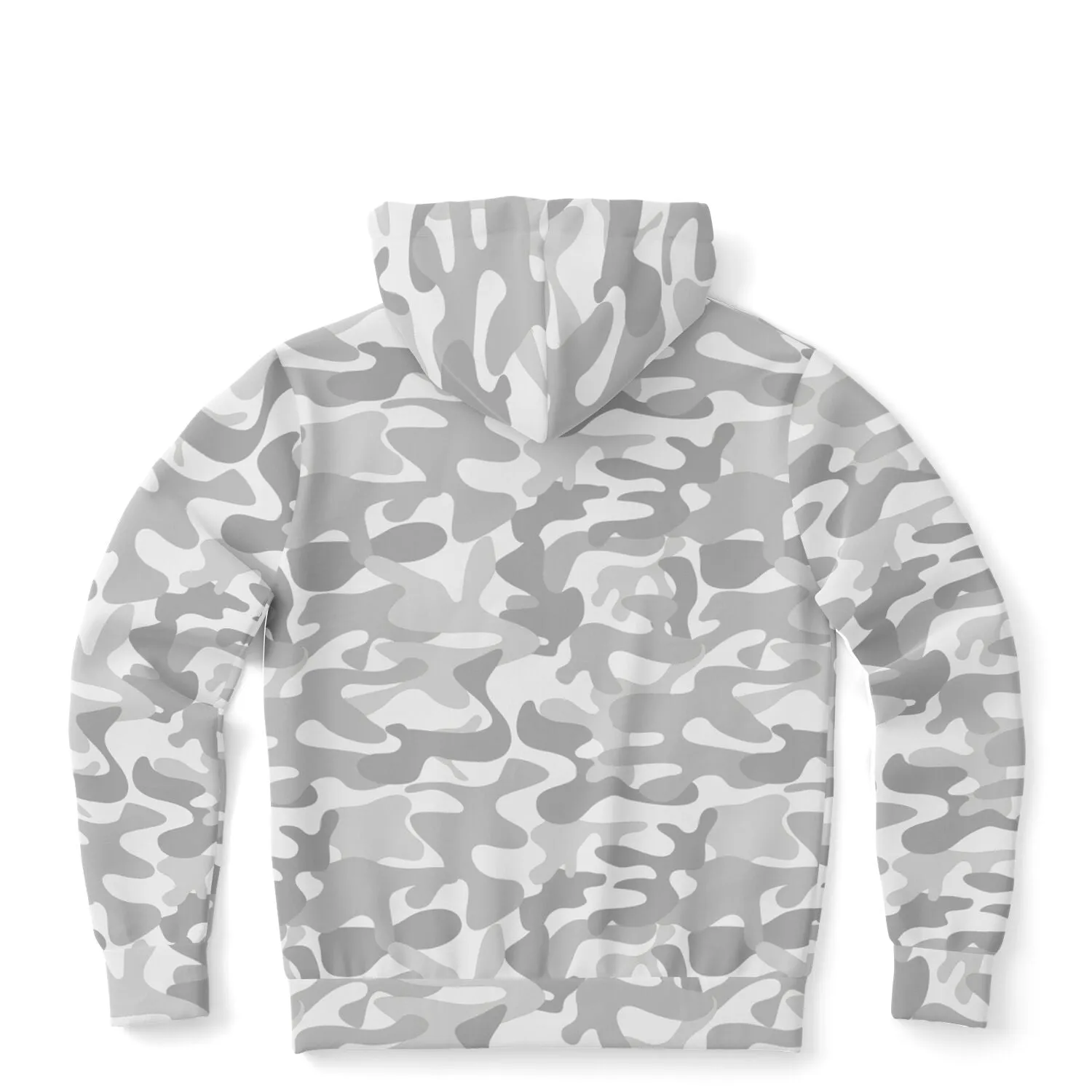 White Camo Zip Up Hoodie, Camouflage Grey Cream Full Zipper Pocket Men Women Unisex Adult Aesthetic Graphic Cotton Fleece Hooded Sweatshirt