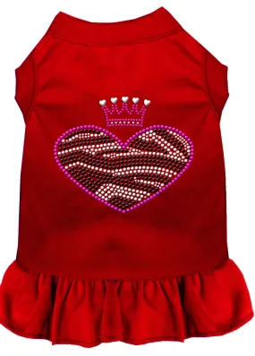 Zebra Heart Rhinestone Dress Red Xl (16)