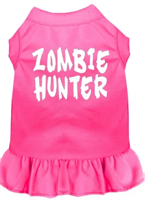 Zombie Hunter Screen Print Dress Bright Pink Med (12)